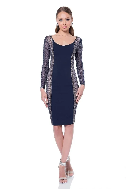 Casual Style for Busy Women Terani Couture - Eye-catching Cocktail Dress with Illusion Sleeves 1611C0023