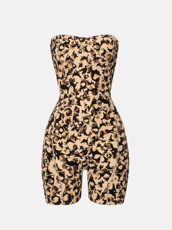 Sophisticated Style Darling Playsuit Beige Leopard Print