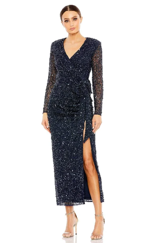 Best Online Women's Boutiques Mac Duggal 10558 - Beaded Faux Wrap Formal Dress