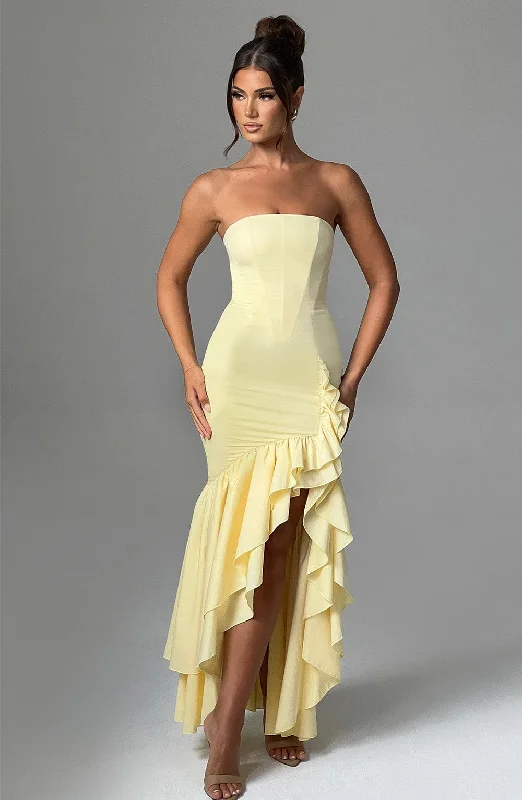 Affordable Online Boutiques Angelina Maxi Dress - Lemon