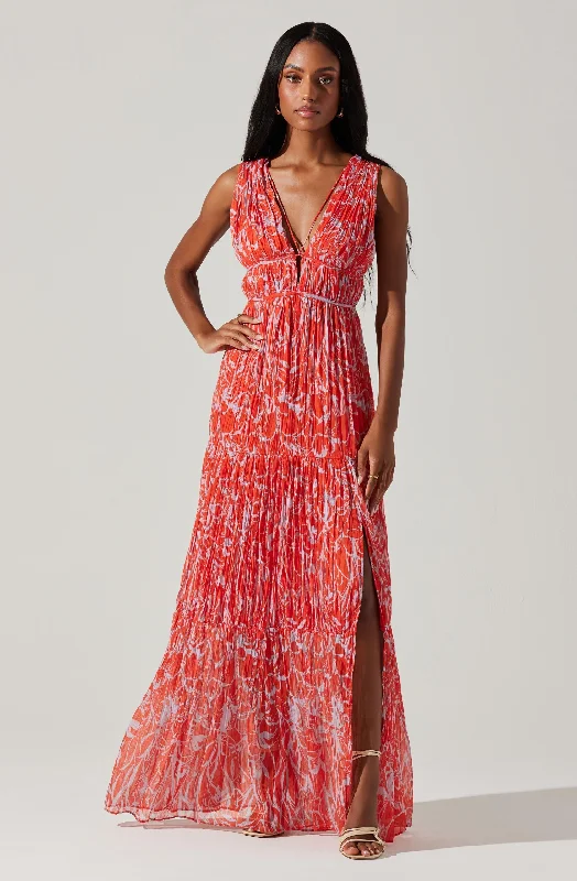 Premium Style Pescadero Pleated Maxi Dress