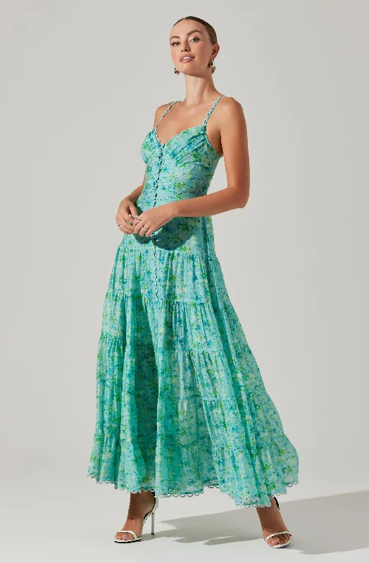 Casual Fashion Tazia Tiered Floral Maxi Dress