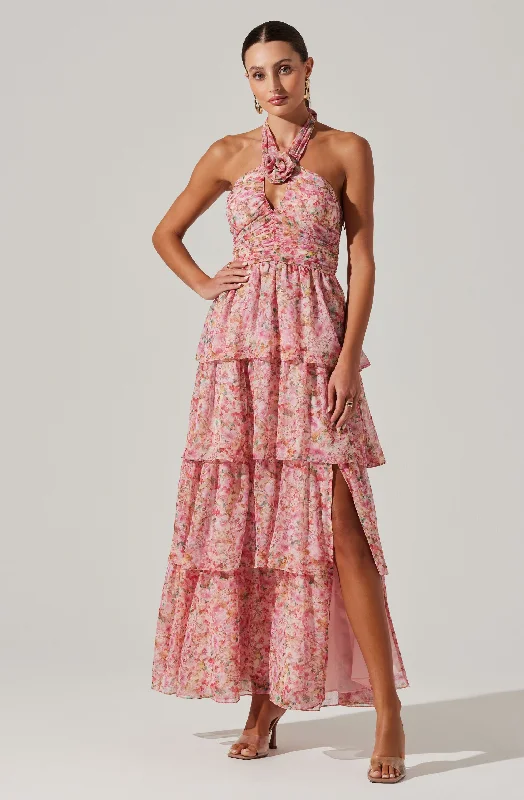 Weekend Exclusive Brinley Floral Tiered Halter Dress