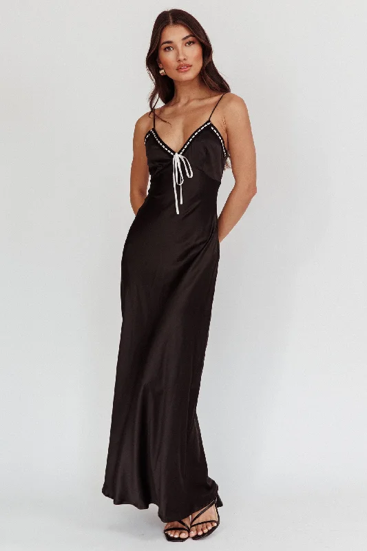 Fashion Sale Sharla Bow Bust Maxi Dress Black