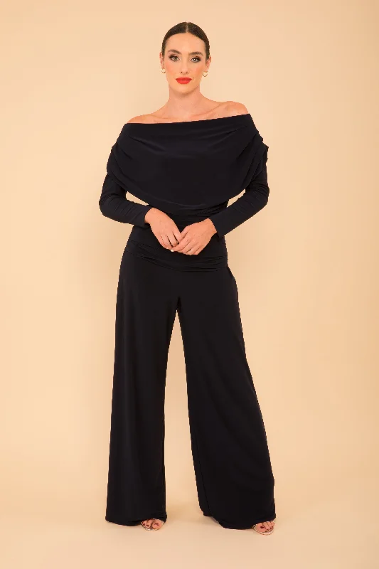 Stylish Statements Carbon jumpsuit with sleeve in navy