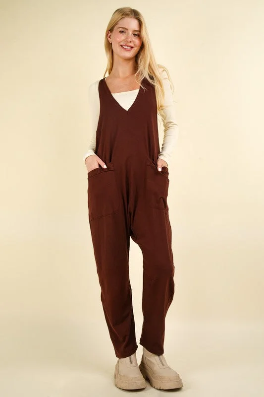 Clothing Sales Jamie Casual Loose Fit Solid Knit Baggy Jumpsuit