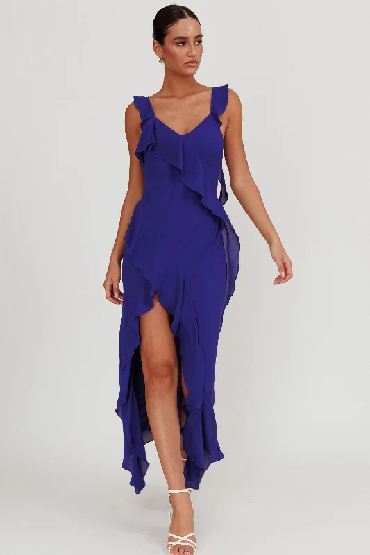 Clearance Sale Online Joyride Ruffle Maxi Dress Royal Blue