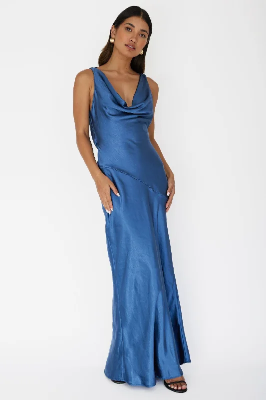 Chic & Cozy Apparel Cassiopeia Open Back Maxi Dress Navy