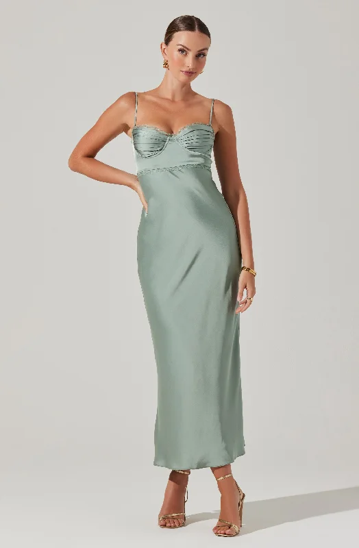 Trendy Boutiques Online Florianne Satin Maxi Dress