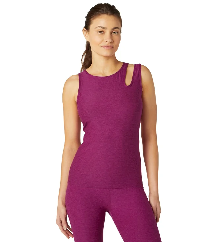 Women Clothing Beyond Yoga Featherweight Open Up Tank Magenta Heather