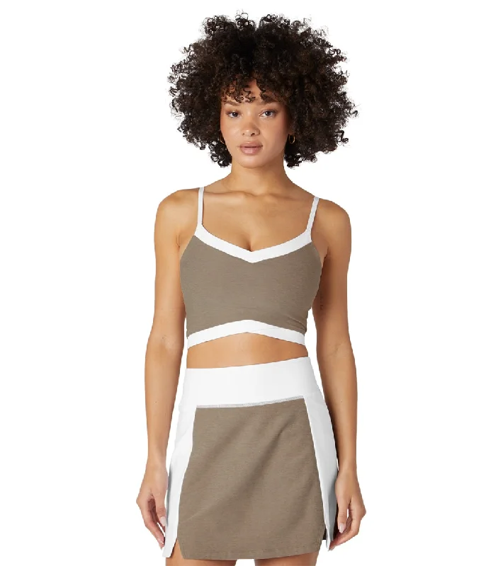 Festival Fashion Beyond Yoga Spacedye Outlines Cropped Tank Birch /Cloud White