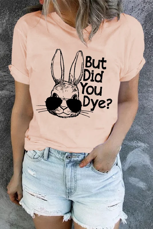 Trendy Casual Outfits Easter Rabbit Graphic Round Neck Tee Shirt