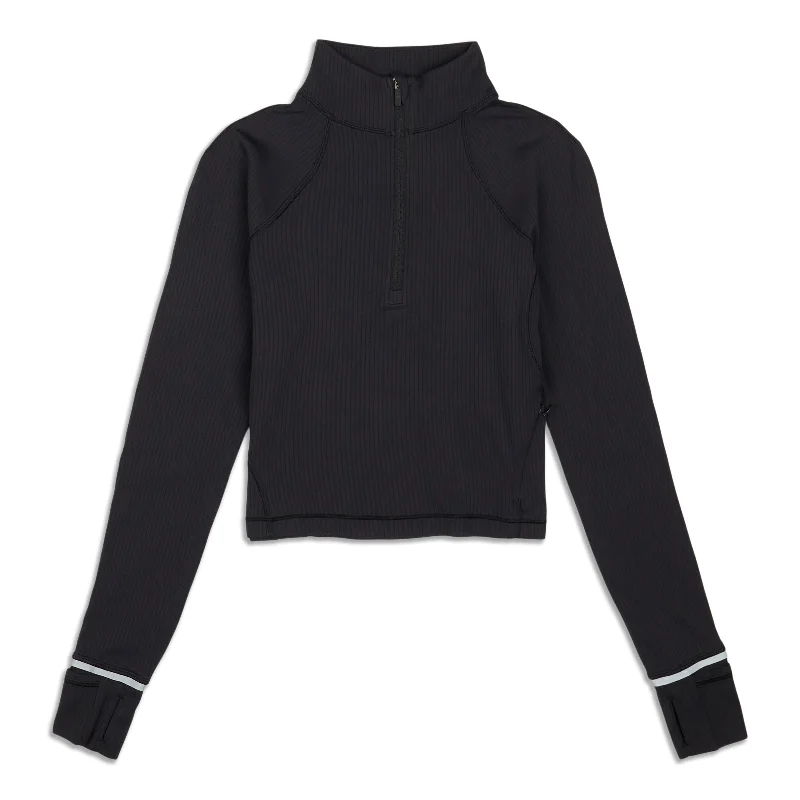 Outlet Clothing It's Ribbed Cropped Half Zip Sale