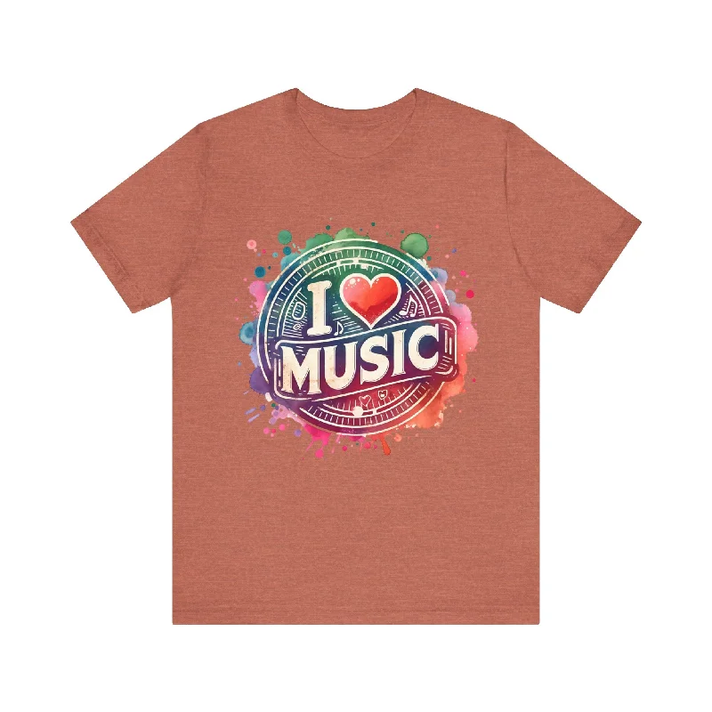 Women's Fashion Essentials Love Music Heart T-Shirt