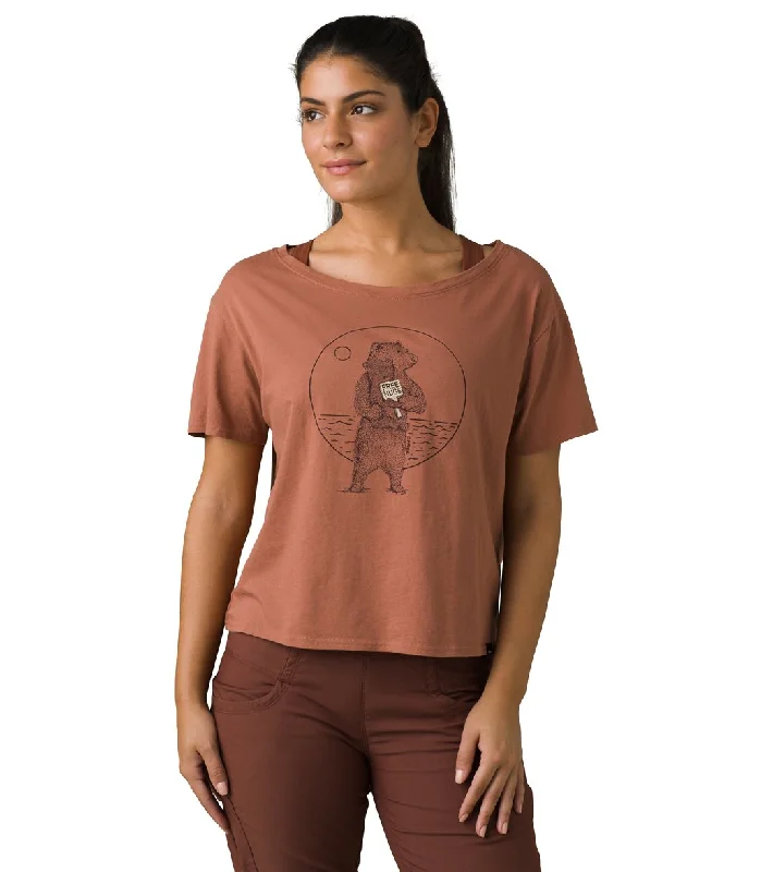 Urban Femme Streetwear prAna Women's Journeyman Tee 2.0 Terra Bear Squeeze