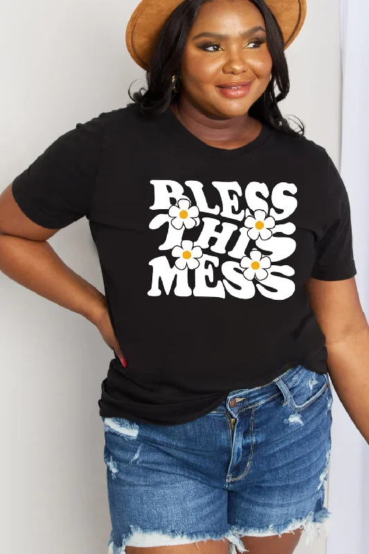 Flash Discount Simply Love Full Size BLESS THIS MESS Graphic Cotton Tee