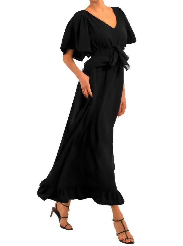 Affordable Women's Fashion Maxi Melody Dress In Black