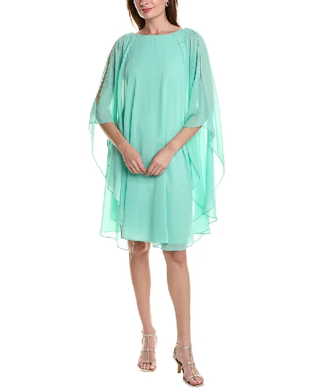 Stylish Statements Rene Ruiz Cape Cocktail Dress