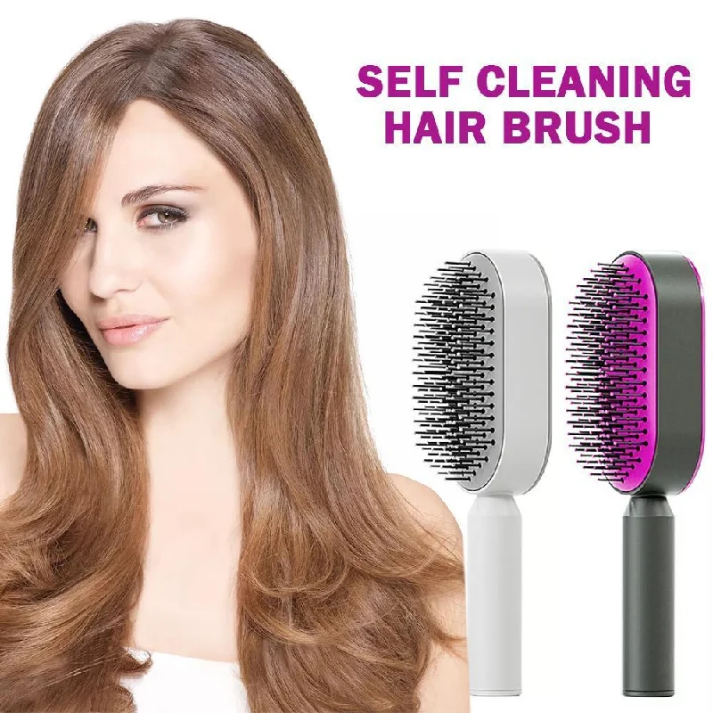 Cutting Edge Fashion Women Fashion 3D Hair Growth Comb Hairbrush Self-Cleaning Hair Brush  Self Cleaning Hair Brush For Women Massage Scalp Promote Blood Circulation Anti Hair Loss