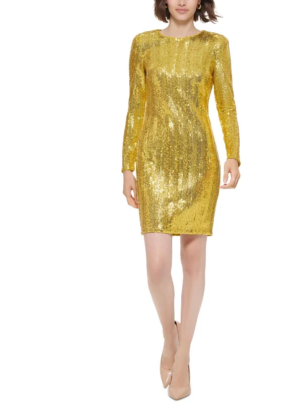 Flash Sale Or Flash Sales Womens Sequined Mini Sheath Dress