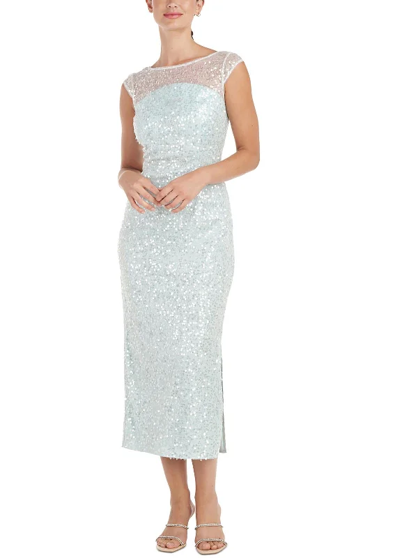 New Season Fashion Preview Womens Sequined Polyester Midi Dress