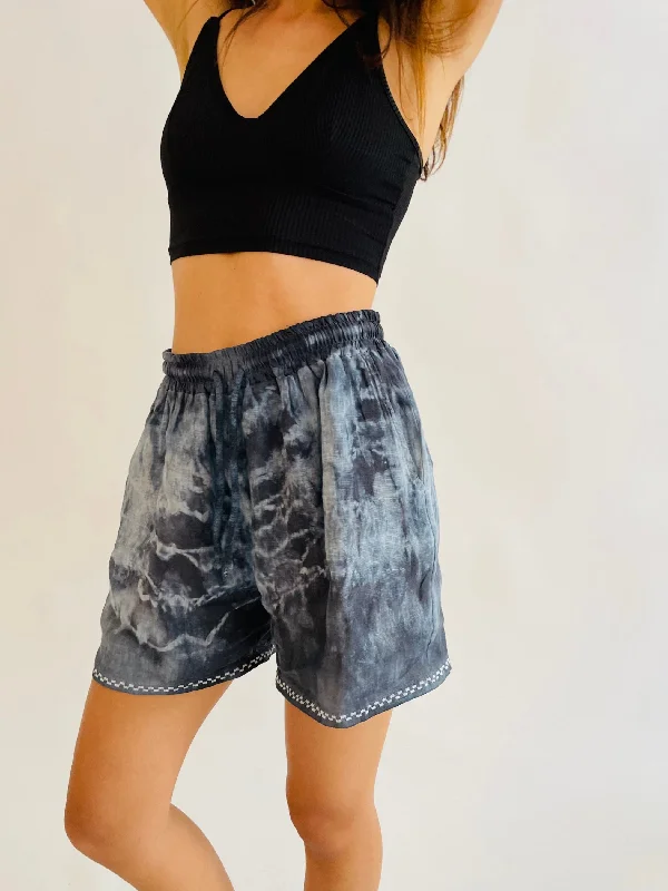 Fashionable Casual Tops Breezy Summer Shorts -Grey