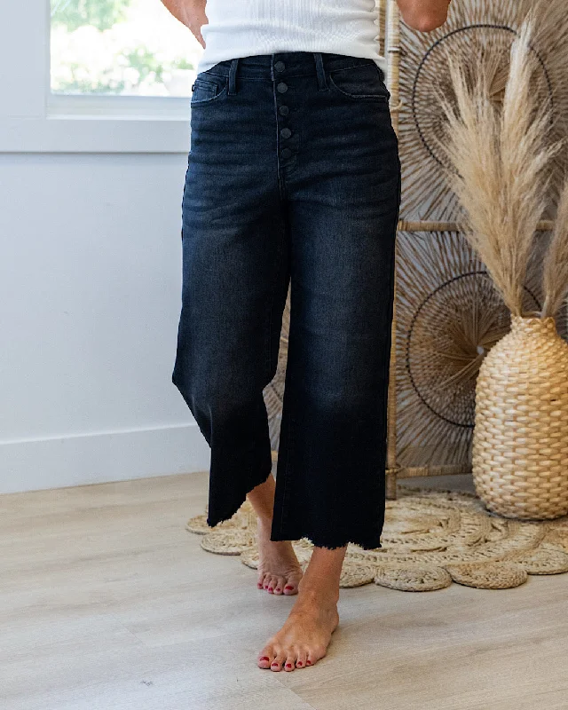 Special Offers, Don't Miss Judy Blue Check Me Out Black Cropped Wide Leg Jeans