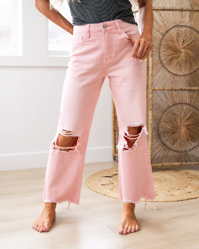 Unbeatable Prices Vervet Powder Pink 90's Crop Flare Jeans